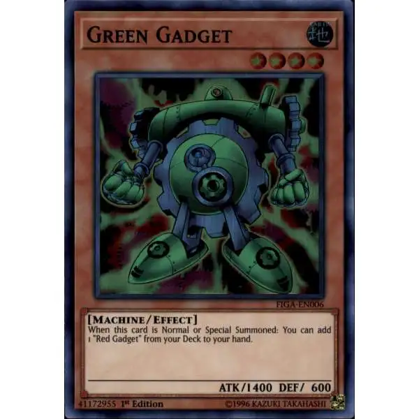YuGiOh Fists of the Gadgets Super Rare Green Gadget FIGA-EN006
