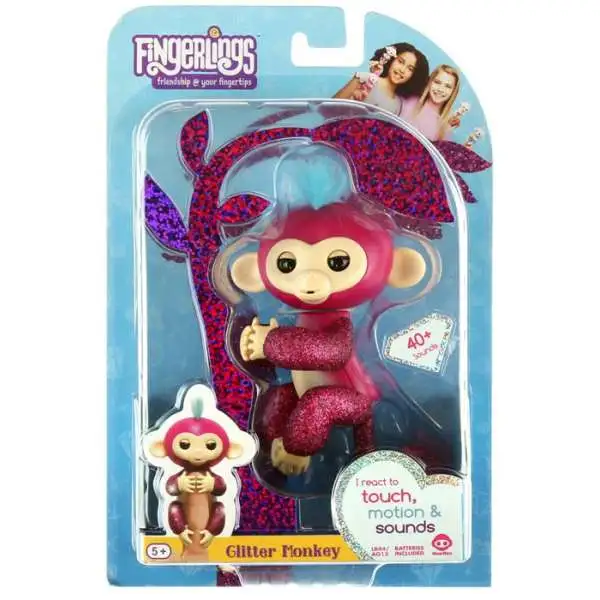 Fingerlings Glitter Monkey Quincy Exclusive Figure WowWee ToyWiz