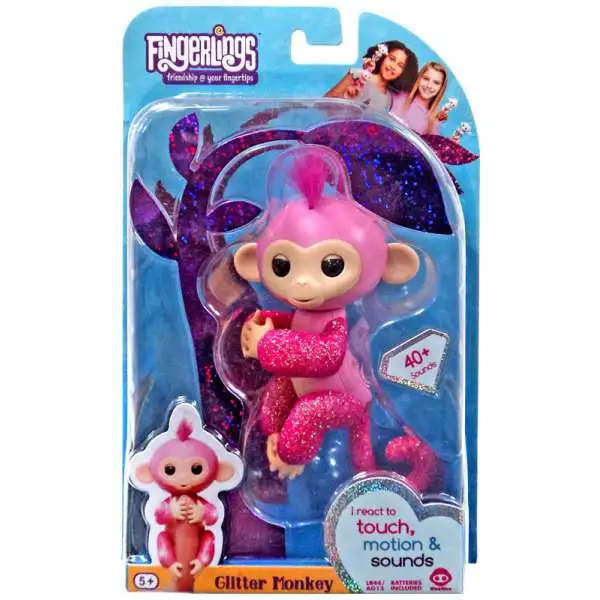 Fingerlings Glitter Monkey Rose Figure [Regular, Damaged Package]