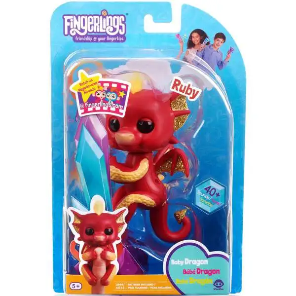 Fingerlings Baby Dragon Ruby Exclusive Figure [Red, Damaged Package]