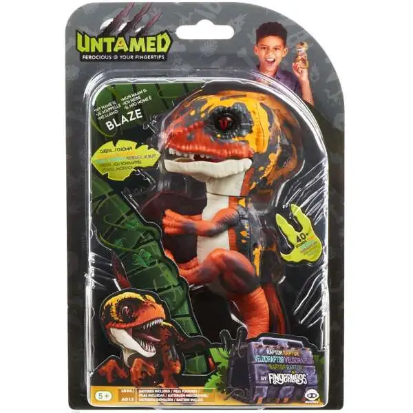 Fingerlings Untamed Dinosaur Blaze the Velociraptor Figure [Orange]