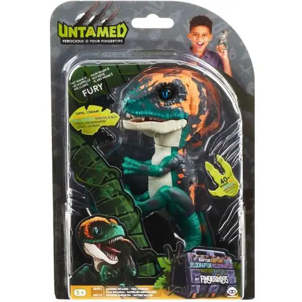 Fingerlings Untamed Dinosaur Fury the Velociraptor Figure [Greenish Blue]