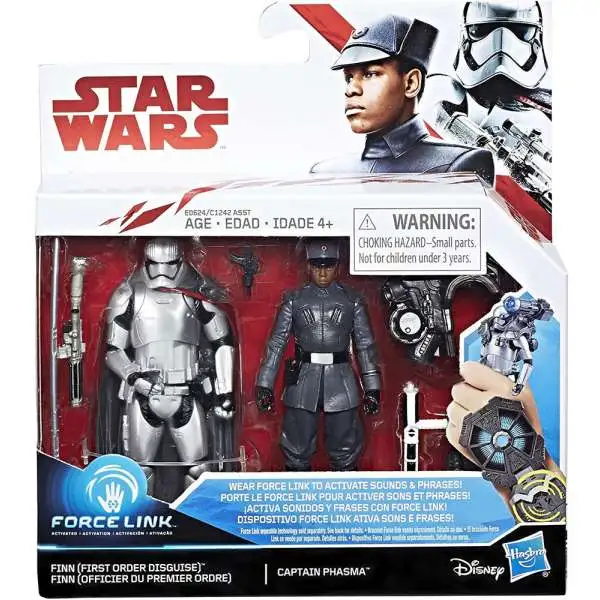 Star Wars The Last Jedi Force Link Finn (First Order Disguise) & Captain Phasma Exclusive Action Figure 2-Pack