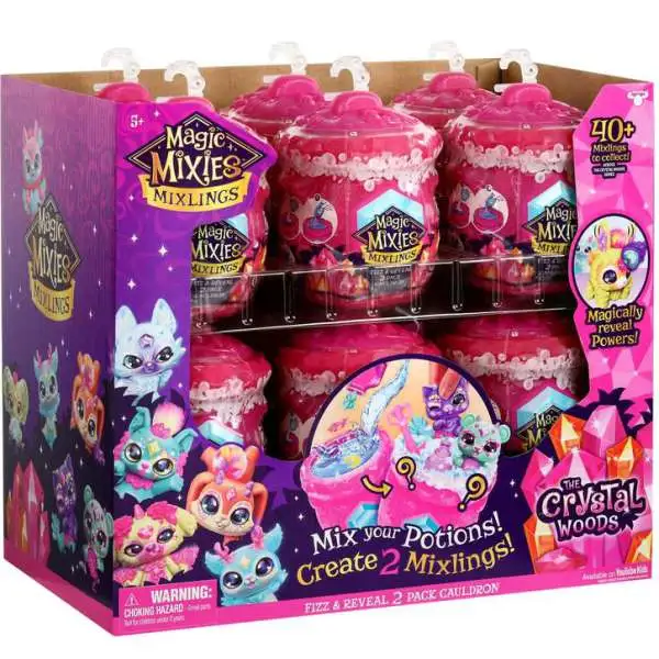 Magic Mixies Mixlings Series 3 The Crystal Woods Fizz & Reveal Cauldron Mystery Box [12 Packs]