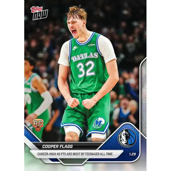 NBA Dallas Mavericks 2025-26 NOW Basketball Cooper Flagg #150 [Rookie, Career High 49 Points Are Most by Teenager All Time]