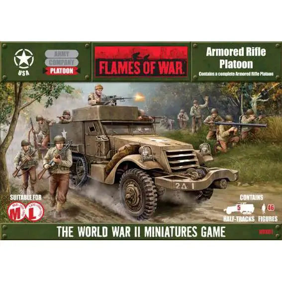 Flames of War United States Boxed Set Armored Rifle Platoon Miniatures UBX01
