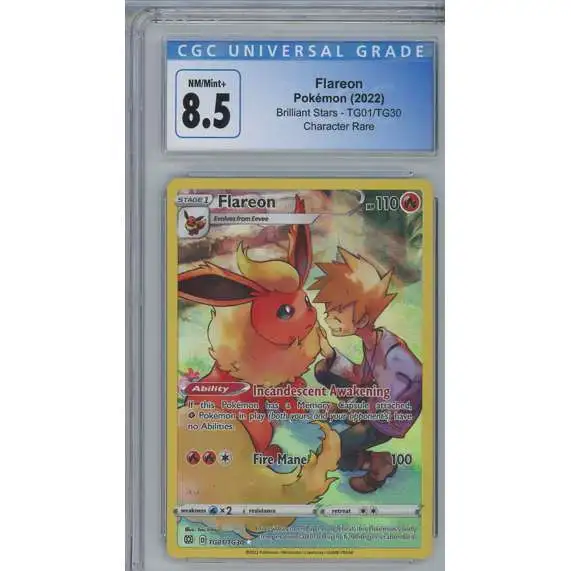 pokemon tcg brilliant stars tg01 tg30 flareon card TG proof acrylic case and featuring a striking image of the captivating character Flareon Holo Pokmon TCG Brilliant
