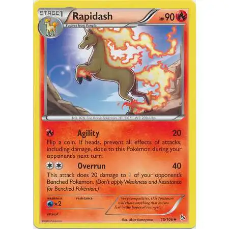 Pokemon Trading Card Game XY Flashfire Uncommon Rapidash #15