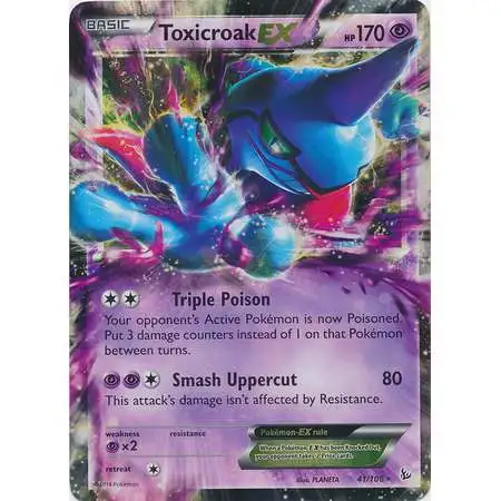 Pokemon Trading Card Game XY Flashfire Ultra Rare Toxicroak EX #41 [Damaged]