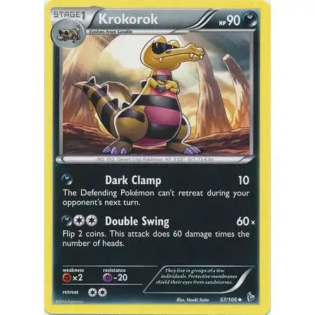 Pokemon Trading Card Game XY Flashfire Uncommon Krokorok #57