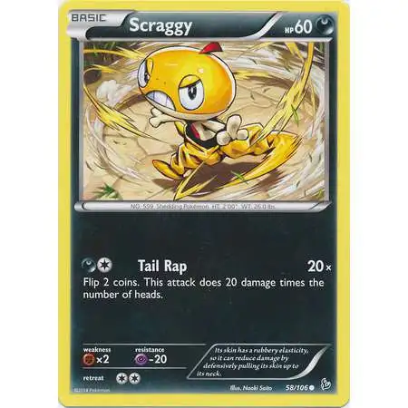 Pokemon Trading Card Game XY Flashfire Common Scraggy #58