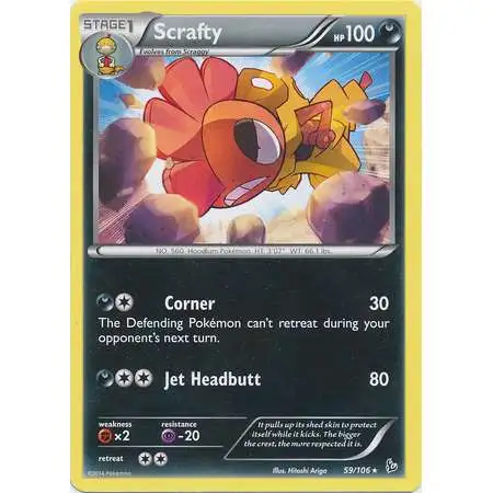 Pokemon Trading Card Game XY Flashfire Rare Scrafty #59