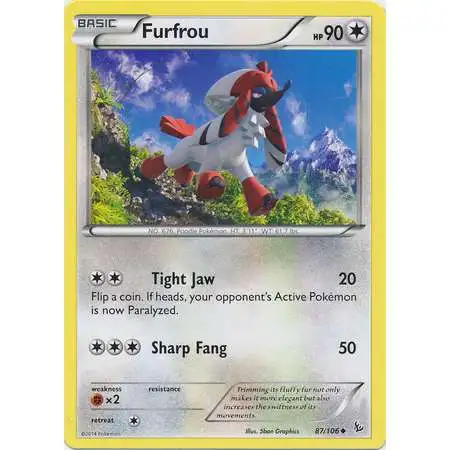 Pokemon Trading Card Game XY Flashfire Uncommon Furfrou #87