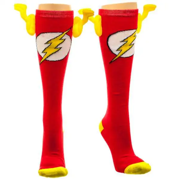 DC Flash Knee High Socks with Wings Apparel