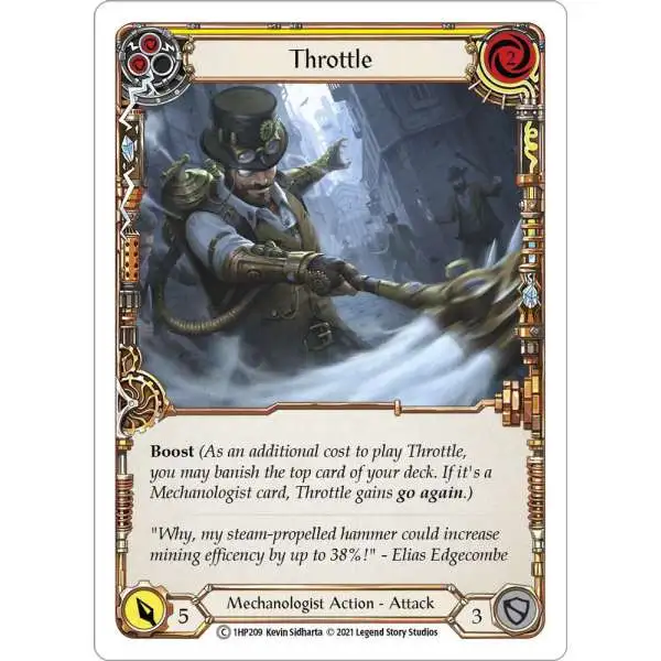 Flesh and Blood Trading Card Game History Pack 1 Common Throttle #1HP209 [Yellow]
