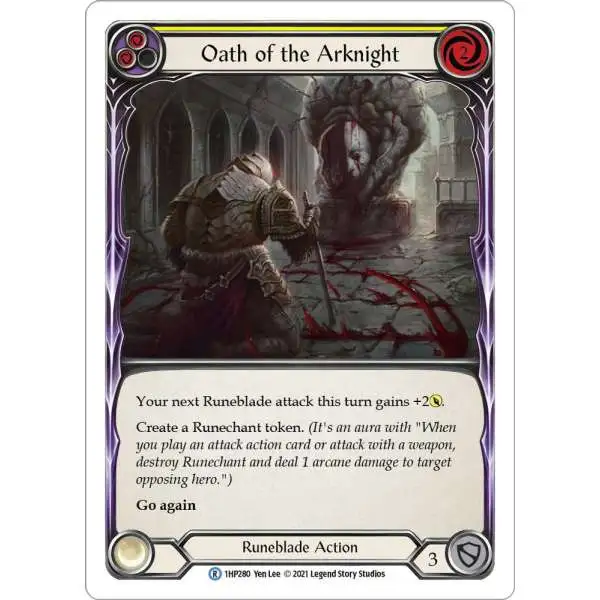 Flesh and Blood Trading Card Game History Pack 1 Rare Oath of the Arknight #1HP280 [Yellow]