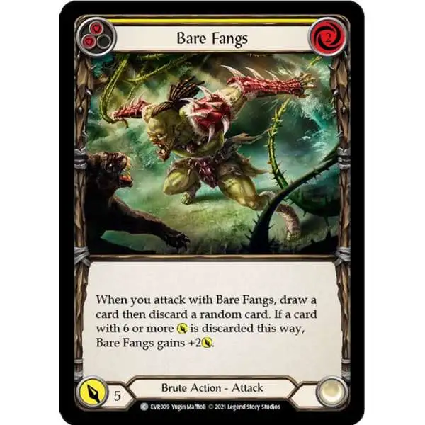 Flesh and Blood Trading Card Game Everfest Common Bare Fangs EVR009 [Yellow]