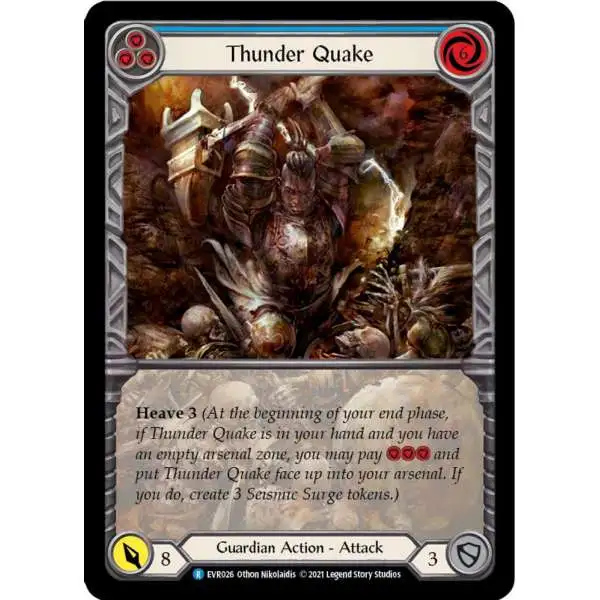 Flesh and Blood Trading Card Game Everfest Rare Thunder Quake EVR026 [Blue Extended Art]