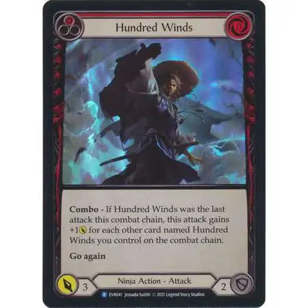 Flesh and Blood Trading Card Game Everfest Rare Hundred Winds (Rainbow Foil) EVR041 [Red]