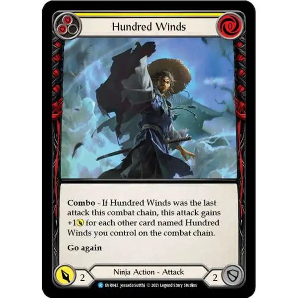 Flesh and Blood Trading Card Game Everfest Rare Hundred Winds EVR042 [Yellow]