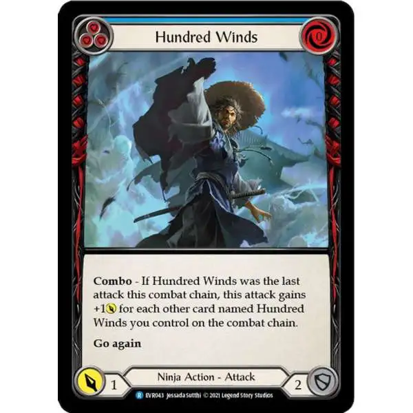 Flesh and Blood Trading Card Game Everfest Rare Hundred Winds EVR043 [Blue]