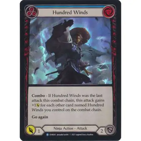 Flesh and Blood Trading Card Game Everfest Rare Hundred Winds (Rainbow Foil) EVR043 [Blue]