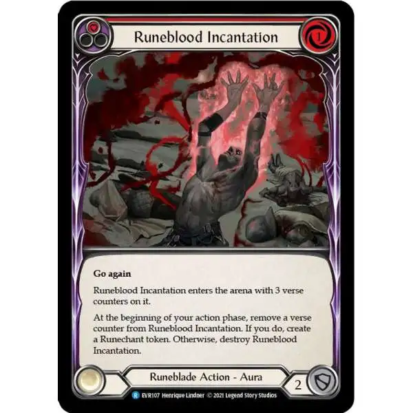 Flesh and Blood Trading Card Game Everfest Rare Runeblood Incantation EVR107 [Red]
