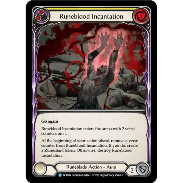 Flesh and Blood Trading Card Game Everfest Rare Runeblood Incantation EVR108 [Yellow]