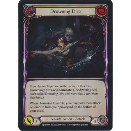 Flesh and Blood Trading Card Game Everfest Common Drowning Dire (Rainbow Foil) EVR111 [Yellow]