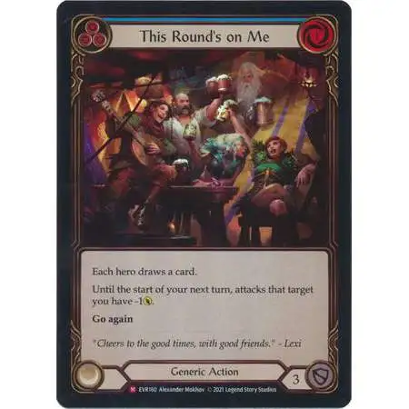 Flesh and Blood Trading Card Game Everfest Majestic This Round's on Me (Rainbow Foil) EVR160