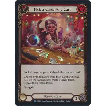 Flesh and Blood Trading Card Game Everfest Rare Pick a Card, Any Card (Rainbow Foil) EVR167 [Red]