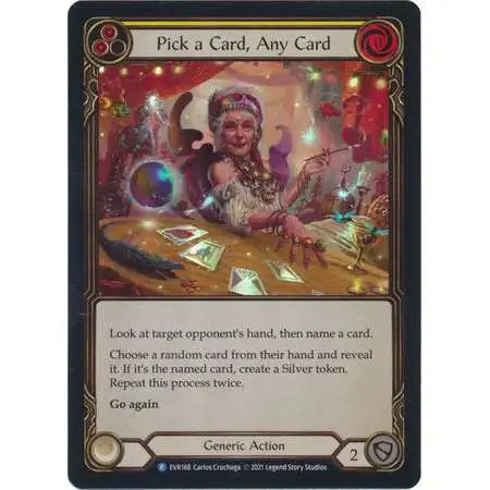 Flesh and Blood Trading Card Game Everfest Rare Pick a Card, Any Card (Rainbow Foil) EVR168 [Yellow]