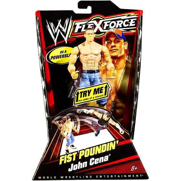 WWE Wrestling FlexForce Series 1 Fist Poundin' John Cena Action Figure [Orange Armbands, Damaged Package]