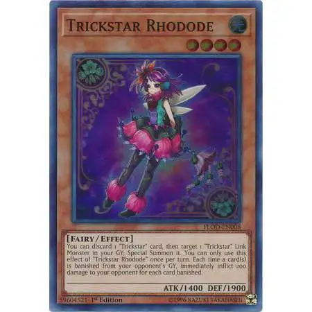 YuGiOh Flames of Destruction Super Rare Trickstar Rhodode FLOD-EN008