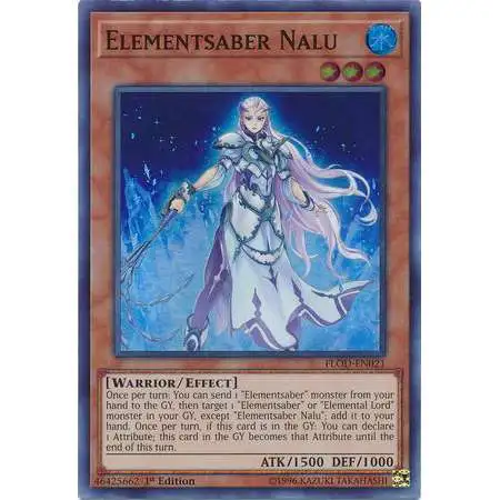 YuGiOh Flames of Destruction Super Rare Elementsaber Nalu FLOD-EN021