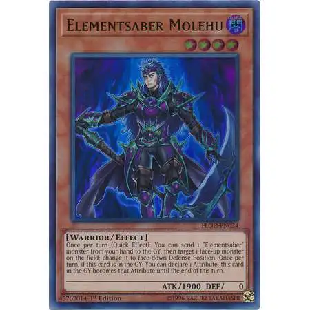 YuGiOh Flames of Destruction Ultra Rare Elementsaber Molehu FLOD-EN024