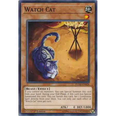 YuGiOh Flames of Destruction Common Watch Cat FLOD-EN028