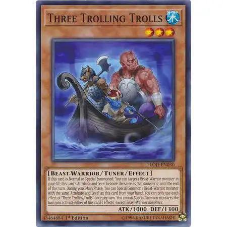 YuGiOh Flames of Destruction Common Three Trolling Trolls FLOD-EN030