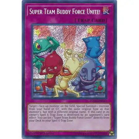 YuGiOh Flames of Destruction Secret Rare Super Team Buddy Force Unite! FLOD-EN081