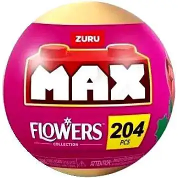 MAX Premium Collection Brick Construction FLOWERS Mystery Pack [Up to 243 Pieces, Pink]