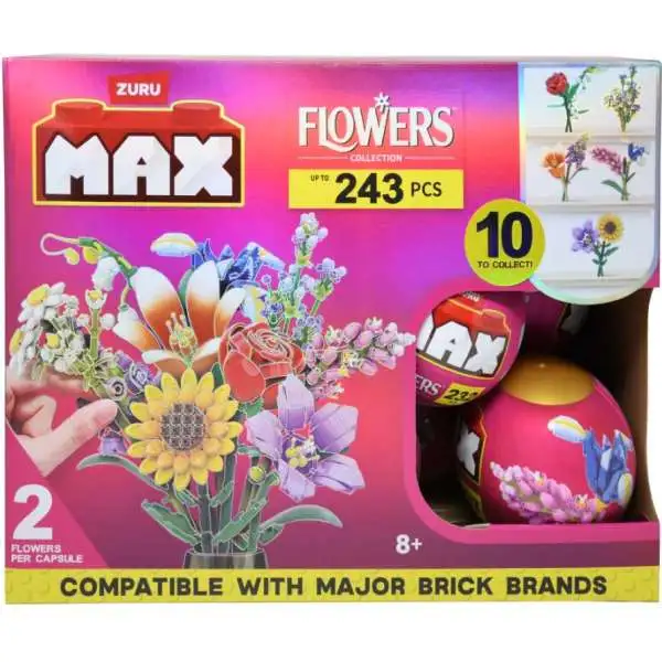 MAX Premium Collection Brick Construction FLOWERS Mystery Box [15 Packs]