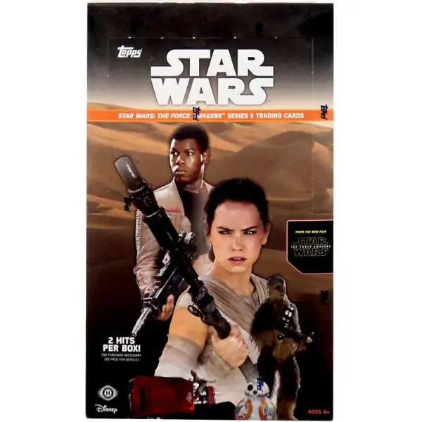 Star Wars Topps The Force Awakens Series 2 Trading Card HOBBY Box [24 Packs, 2 Hits!]