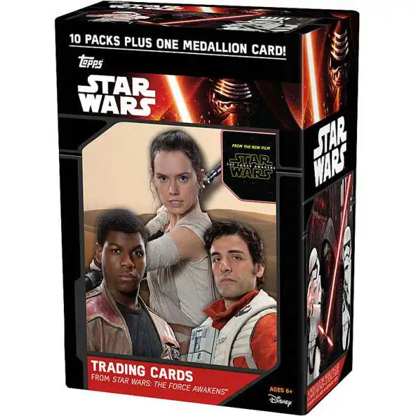 Star Wars Topps The Force Awakens Trading Card BLASTER Box [10 Packs + 1 Medallion Card]