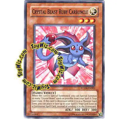 YuGiOh GX Trading Card Game Force of the Breaker Common Crystal Beast Ruby Carbuncle FOTB-EN001