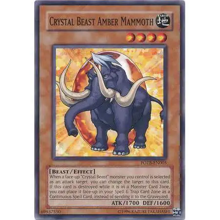 YuGiOh GX Trading Card Game Force of the Breaker Common Crystal Beast Amber Mammoth FOTB-EN005