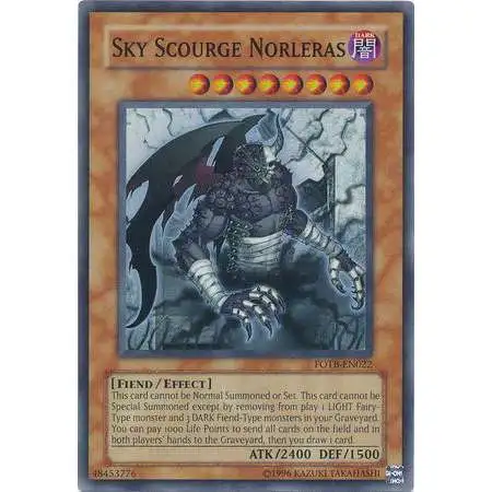 YuGiOh GX Trading Card Game Force of the Breaker Super Rare Sky Scourge Norleras FOTB-EN022