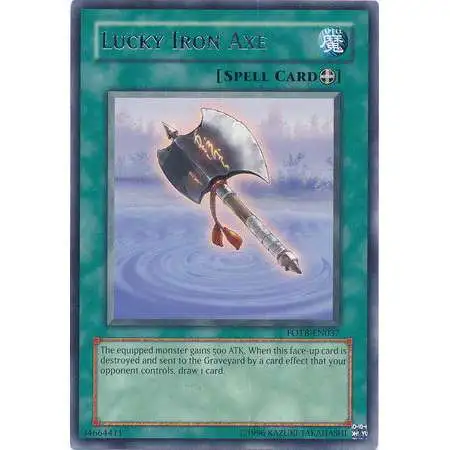 YuGiOh GX Trading Card Game Force of the Breaker Rare Lucky Iron Axe FOTB-EN037