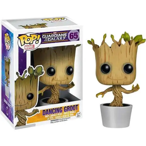 Funko Guardians of the Galaxy POP! Marvel Dancing Groot Vinyl Bobble Head #65 [White Pot, Damaged Package]