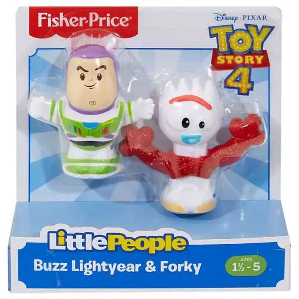 Fisher Price Disney / Pixar Toy Story 4 Little People Buzz Lightyear & Forky Figure 2-Pack