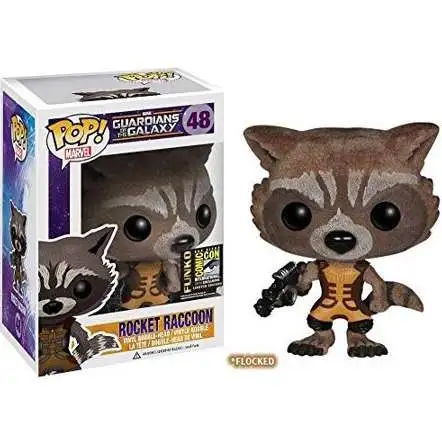 Funko Guardians of the Galaxy POP! Marvel Rocket Raccoon Exclusive Vinyl Bobble Head #48 [Flocked]